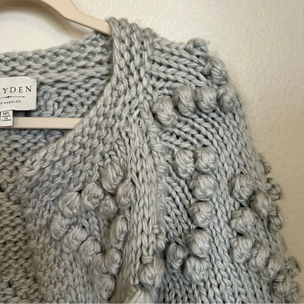 Hayden | Size M/L Los Angeles Heart Knit Cardigan Stone Grey Comfy Soft Fall